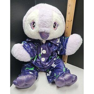 The bear factory 2001 Purple Penquin Plush Stuffed Animal With PJs